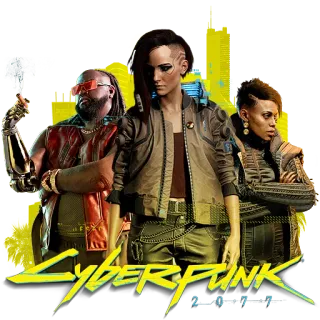 🌆 Cyberpunk 2077 video game, cyberpunk, futuristic, characters, science fiction telegram sticker