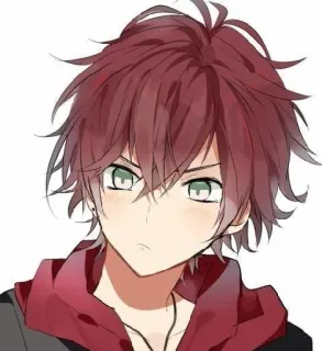 ♥ anime, manga, red hair, anime character, drawing telegram sticker
