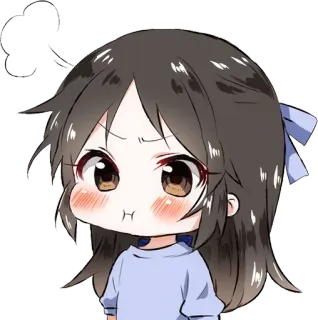 😠 Аниме девушка, Мультфильм, Чиби, Милый, Наклейка telegram sticker