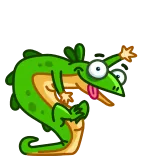 👋 lucertola, cartone animato, divertente, verde, animale, adesivo whatsapp sticker