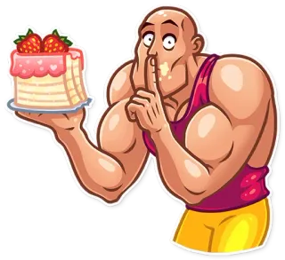 🤫 pria, kue, makanan, otot, sst, rahasia telegram sticker