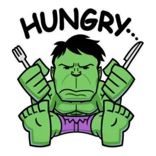 😡 Hulk HUNGRY hungry, hulk, food, comic, superhero, marvel whatsapp sticker