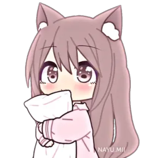 🦋 NAYU.MII Anime, Kucing, Bantal, Imut, Manga, Kartun, Gadis telegram sticker