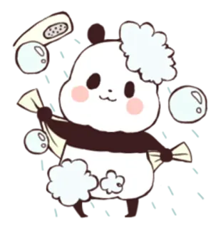 🛁 schattig, panda, dier, cartoon telegram sticker
