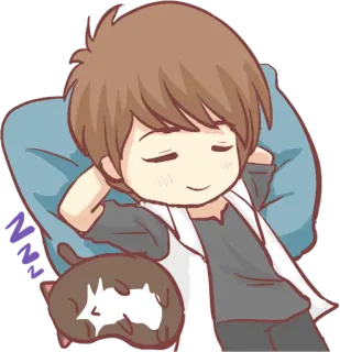 💤 ZZZ durmiendo, chibi, anime, gato, descanso, siesta, relajarse telegram sticker