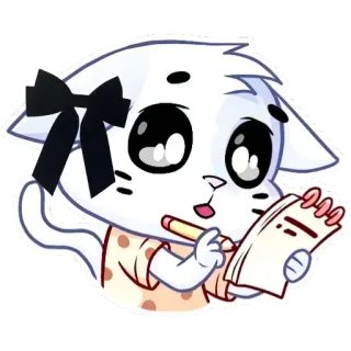 ✍ 猫, かわいい, イラスト, カワイイ, 動物, ステッカー, 漫画 telegram sticker