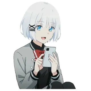 😄 Siesta The Detective Is Already Dead Anime, Cartone animato, Siesta, Ragazza, Capelli bianchi, Il detective è già morto telegram sticker