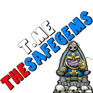 😉 Thanos T.ME SAFE GEMS Thanos, skull, supervillain, Marvel, gems, safe gems, T.ME telegram sticker