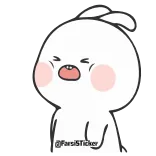 😭 @FarsiSticker conejo, conejito, animal, lindo, pegatina, dibujo animado telegram sticker