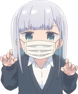 👻 Anime, Mädchen, Süß, Maske, Cartoon telegram sticker