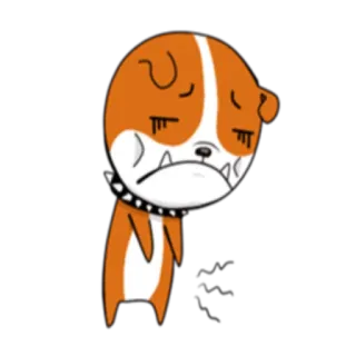 😞 cane, triste, cartone animato, animale, animale domestico telegram sticker