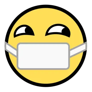 😷 Emoji, Maschera, Faccia gialla, Covid telegram sticker