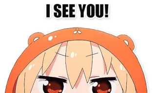 👁 I SEE YOU! anime, cartoon, cute, watching, eyes, hoodie telegram sticker