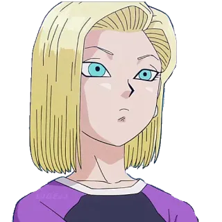😯 Android 18 Dragon Ball Anime, Android, Bionda, Femmina, Personaggio telegram sticker