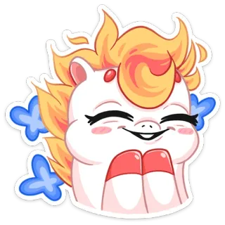 ☺️ Kreskówka, Jednorożec, Słodkie, Kucyk, Naklejka, Kawaii telegram sticker