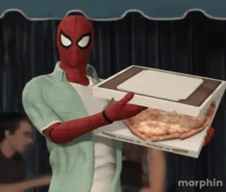 🍕 Spider-Man Spider-Man, pizza, superhero, marvel whatsapp sticker