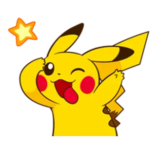 😋 Pikachu pikachu, pokemon, anime, kreskówka, słodki, żółty, mruga, szczęśliwy telegram sticker