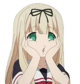 😯 anime, girl, cute, sticker, cartoon, character telegram sticker
