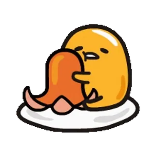 😃 Gudetama Gudetama, jajko, leniwy, kreskówka, jedzenie, postać, Sanrio telegram sticker
