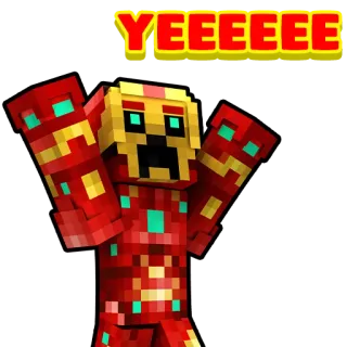 😁 YEEEEE minecraft, creeper, video game, blocky, yee telegram sticker