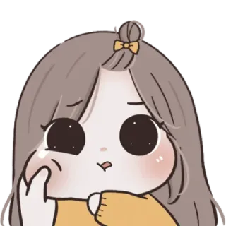 🥺 cartoon, meisje, schattig, sticker, anime, illustratie whatsapp sticker