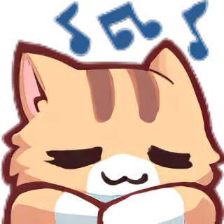 👍 gato, lindo, música, notas whatsapp sticker