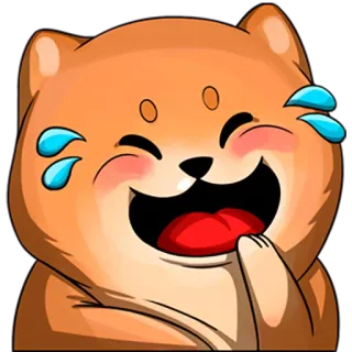 😀 сиба ину, собака, смех, плачущий, счастливый, слезы, эмодзи, стикер telegram sticker