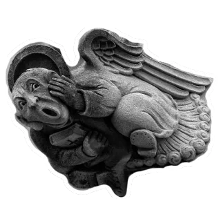 😱 gargoyle, statue, angel, grotesque, stone, sculpture telegram sticker