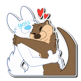 🤗 You love, hug, otter, cute, hearts, affection telegram sticker