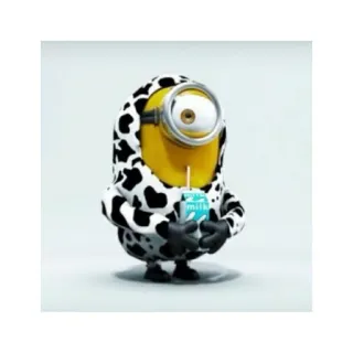 🍼 Minion Despicable Me MILK Minion, Lait, Vache, Moi, moche et méchant, Dessin animé, Imprimé animal telegram sticker