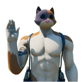 👋 Katze, Fortnite, Muskelprotz, Geste, Sticker, Spiel telegram sticker
