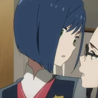 🍢 Ichigo Darling in the Franxx อิจิโกะ, Darling in the Franxx, อนิเมะ, ผู้หญิง, ผมสีฟ้า, ตัวละคร telegram sticker