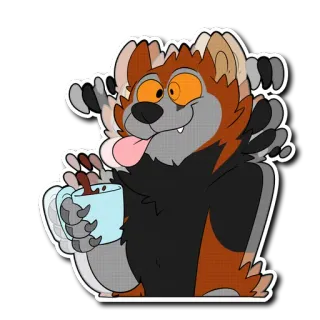 ⚡ kreskówka, zwierzę, kubek, kawa, niedźwiedź, słodkie, ilustracja, naklejka telegram sticker