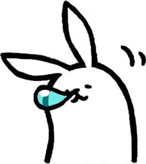 😪 rabbit, animal, white, cartoon, illustration, cute telegram sticker