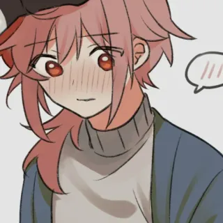 😳 Anime, Manga, Rougir, Mignon, Dessin animé, Kawaii, Portrait telegram sticker