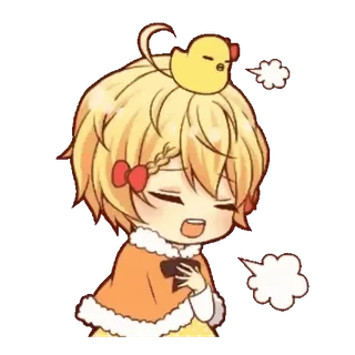 😮💨 Anime, Cartone animato, Kawaii, Carino, Anatra, Ragazza anime, Adesivo whatsapp sticker