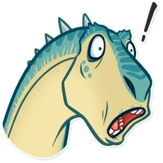 ❗ 恐竜, サプライズ, 動物, 先史時代, 漫画 telegram sticker