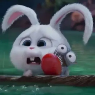 🐰 Snowball The Secret Life of Pets coniglio, animale, animale domestico, cartone animato, film, personaggio, animato whatsapp sticker
