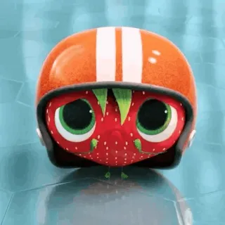 🍓 truskawka, kreskówka, kask, słodki, owoc telegram sticker