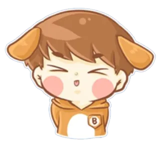 😝 น่ารัก, การ์ตูน, เด็กผู้ชาย, หูสัตว์, มีความสุข, วัยรุ่น telegram sticker