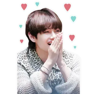 🙏 V kpop, айдол, сердечки, милый, счастливый, V, BTS whatsapp sticker