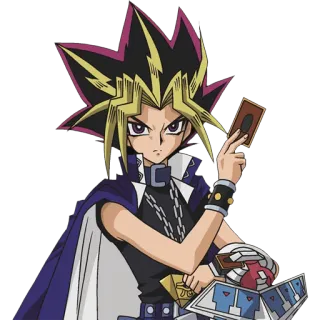 😉 Yugi Muto Yu-Gi-Oh! anime, card game, duel, Yugi, Yu-Gi-Oh!, trading card telegram sticker