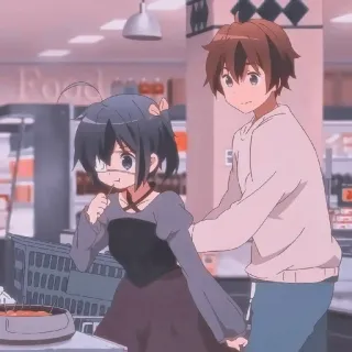 🥺 anime, shopping, cute, couple telegram sticker