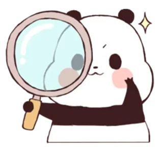 🔍 panda, vergrootglas, detective, schattig, dier telegram sticker
