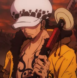 🫀 Trafalgar Law One Piece Anime, One Piece, Trafalgar Law, Pirat, Schwert telegram sticker