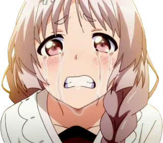 😢 Anime, Pleurs, Triste, Émotionnel, Fille telegram sticker