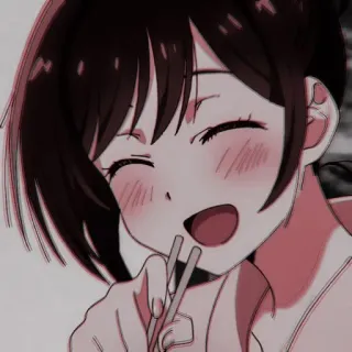 ⛓ Anime, Ragazza, Mangiare, Felice, Carino, Chibi telegram sticker