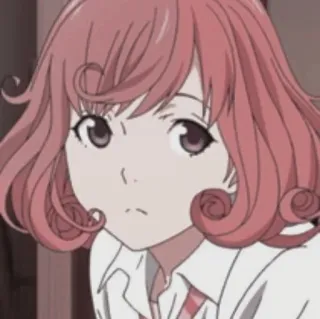 😒 anime, character, portrait, illustration, pink hair telegram sticker