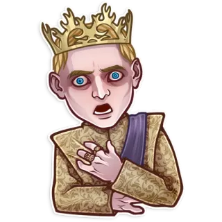😵 Joffrey Baratheon Game of Thrones serial tv, król, korona, postać, fantasy, gra o tron telegram sticker