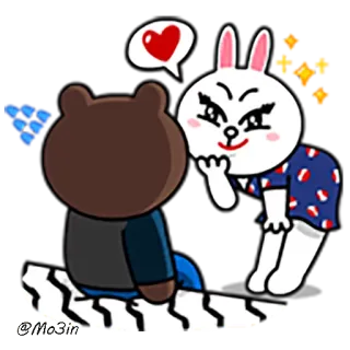 ❤ Liebe, Romantik, Zuneigung, Cartoon, Hase, Bär telegram sticker